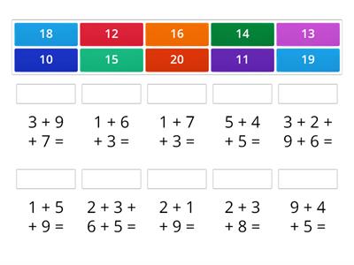 E1 Mental addition: reordering. Tips: add up large nos. first and/or look for pairs that add up to 10.