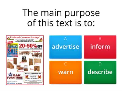 Purpose of text 