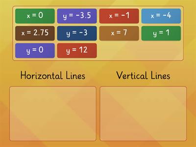 Horizontal & Vertical Linear Equations
