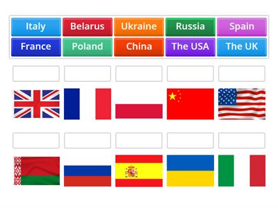 10 countries and 10 flags