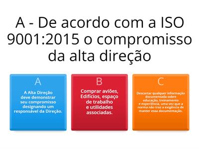 QUIZ DA ISO 9001:2015