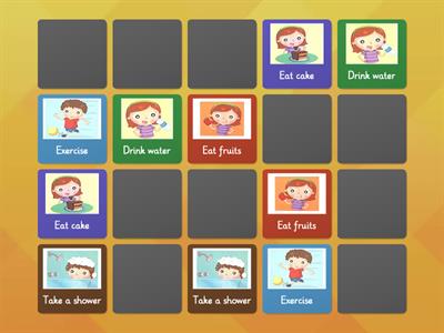 Healthy habits Memory game