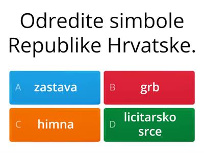 Simboli Republike Hrvatske – ponavljanje 4. r.