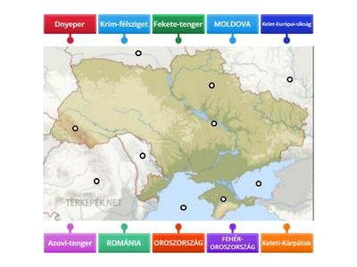Ukrajna szomszédos országai és  természetföldrajza