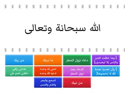 توحيد أول الفصل الأول