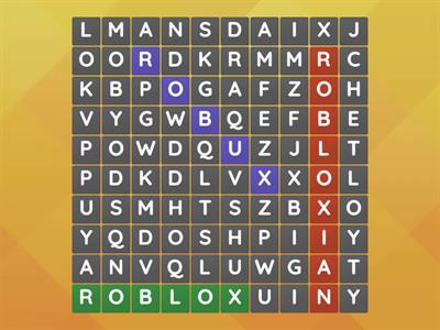 Roblox words wordsearch