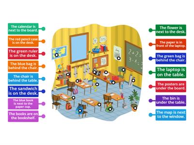 Prepositions of place. Classroom TT1