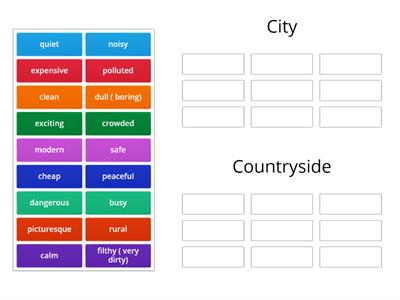 Vocabulary : The city and the Countryside