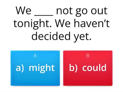 Modals of Possibility Quiz 2