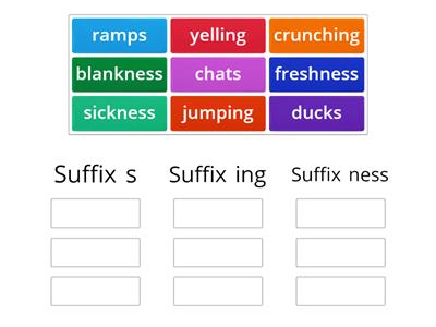 Suffix s, suffix ing or suffix ness? [DB]