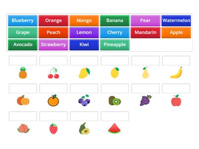 English Words of Fruits