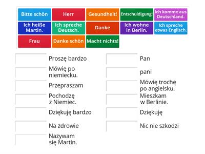 Copy of Przedstawianie się / Zwroty grzecznościowe / Aktion Deutsch 7 / Rozdział 1 / strona (Seite) 18