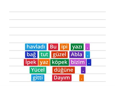 KURALLI CÜMLE OLUŞTUR 03