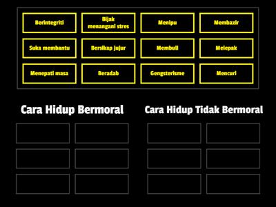 Membanding bezakan cara hidup bermoral dan tidak bermoral (T1U2)