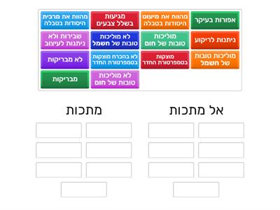 מיון תכונות: מתכות ואל מתכות