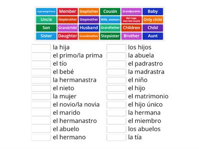 Y10 Spanish family revision