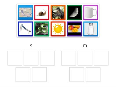 Initial sound sorting activity s, m 
