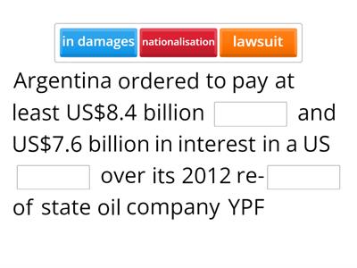 C1  C2 Argentina ordered to pay US$16 billion in US suit over YPF