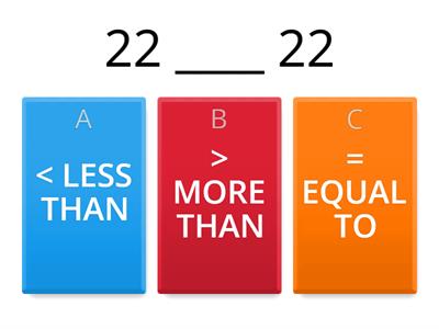 MATHS: MORE THAN, LESS THAN OR EQUAL TO?
