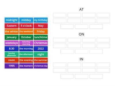 Prepositions of time