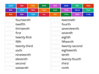 ordinal numbers