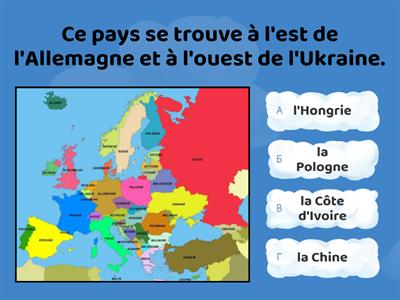 Les pays ( Ce pays se trouve...)