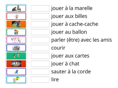 Qu`est-ce que tu aimes faire pendant la récréation?