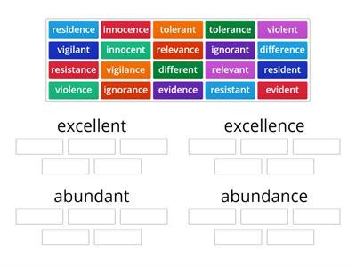 Advanced Suffixes: -ent/-ence and -ant/-ance