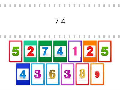 Scaderea numerelor naturale 0-10