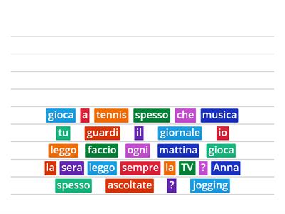 Tempo libero - combina le parole