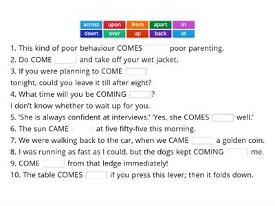Practice 20 Phrasal Verbs with COME