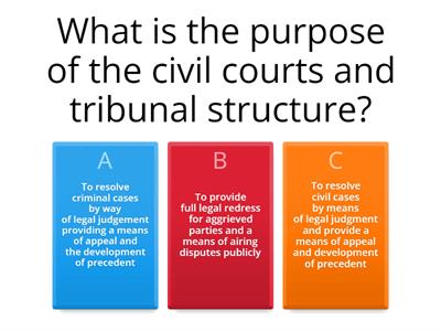 Civil courts and tribunals structure