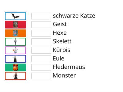 Halloween Bild-Wort-Zuordnung
