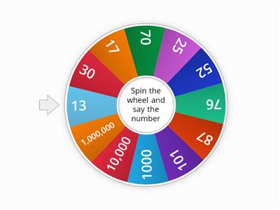 Word Wheel - saying numbers