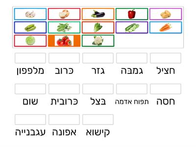 ירקות בעברית