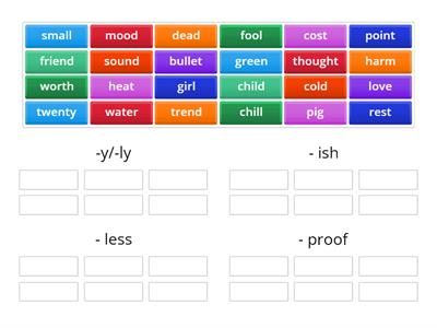 Adjective suffixes 1