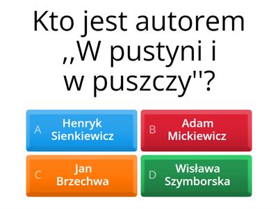 Quiz ,,W pustyni i w puszczy''