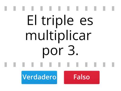 Doble y triple. Mitad, tercio y cuarto.