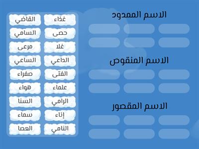 تنوين الاسم الممدود والمنقوص والمقصور 