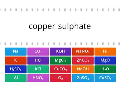 Chemical names and formula