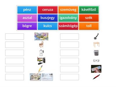 (106) Magyar nyelv: használati tárgyak // Objetos