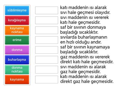 5.Sınıf Fen Bilimleri Maddenin Hal Değişimi Etkinliği-2