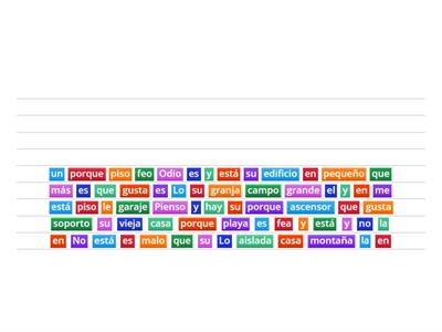 Como es tu casa - unscramble the sentences