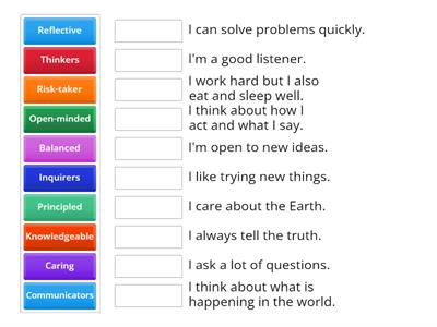 PYP Learner Profiles Match