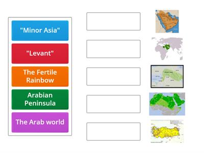 Pair the names of the regions with the appropriate image