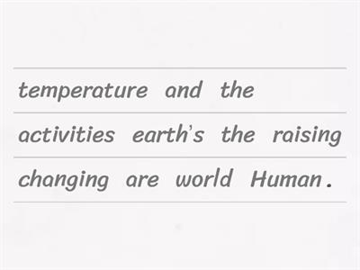 Climate Change Mixed Up Sentences 