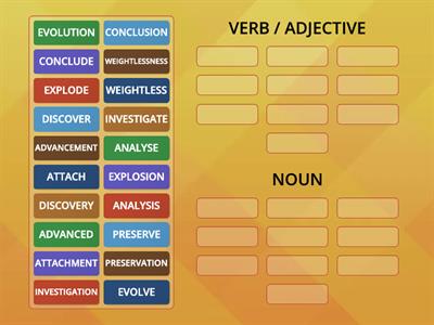 VERB / ADJECTIVE vs NOUN - SCIENCE AND TECHNOLOYGY