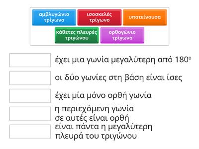 αντιστοίχηση 1- είδη τριγώνων