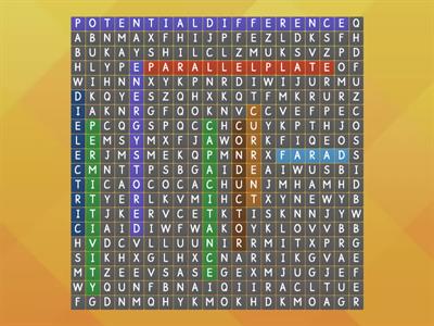 Capacitance Wordsearch