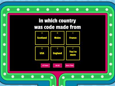 Game quiz of code